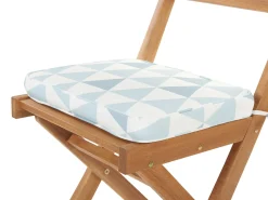 Best Beliani Set bistrot con cuscini Pieghevole FIJI Legno d'acacia Blu Bianco Blu Marrone