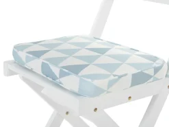 Best Beliani Set bistrot con cuscini Pieghevole FIJI Legno d'acacia Blu Bianco Blu