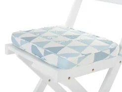 Best Beliani Set bistrot con cuscini Pieghevole FIJI Legno d'acacia Blu Bianco Blu