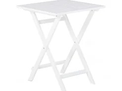 Outlet Beliani Set bistrot con cuscini Pieghevole FIJI Legno d'acacia Bianco Bianco Verde