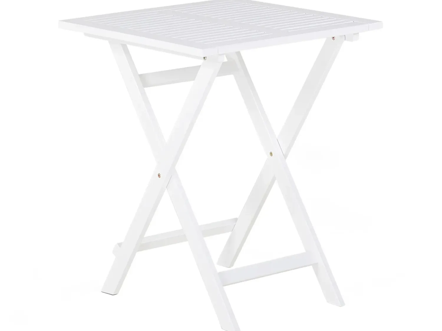 Outlet Beliani Set bistrot con cuscini Pieghevole FIJI Legno d'acacia Bianco Bianco Verde