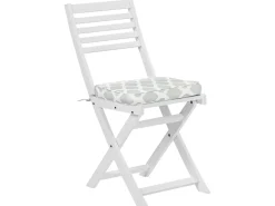 Outlet Beliani Set bistrot con cuscini Pieghevole FIJI Legno d'acacia Bianco Bianco Verde