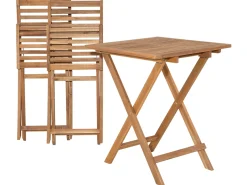 Best Beliani Set bistrot con cuscini Pieghevole FIJI Legno d'acacia Verde menta Bianco Verde Marrone