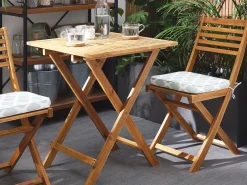 Best Beliani Set bistrot con cuscini Pieghevole FIJI Legno d'acacia Verde menta Bianco Verde Marrone
