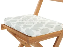 Best Beliani Set bistrot con cuscini Pieghevole FIJI Legno d'acacia Verde menta Bianco Verde Marrone
