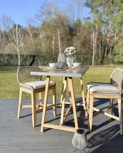 Hot Beliani con cuscini TALAMONE Legno d'acacia Grigio Beige Grigio Marrone