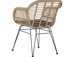 Outlet Beliani Set bistrot con cuscini TROPEA II Rattan sintetico (PE) Naturale Marrone Nero