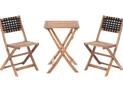 New Beliani Set bistrot CONIOLO Legno d'acacia Marrone/Nero Marrone Nero