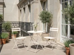 Best Beliani Set bistrot FIORI Metallo sporco Bianco