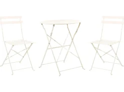 Best Beliani Set bistrot FIORI Metallo sporco Bianco