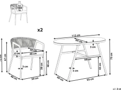 Online Beliani Set bistrot MUROS Metallo Grigio Beige Grigio