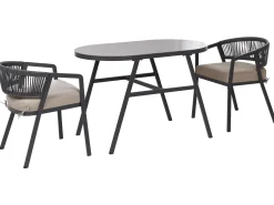 Online Beliani Set bistrot MUROS Metallo Grigio Beige Grigio