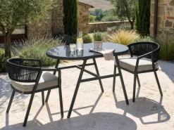 Online Beliani Set bistrot MUROS Metallo Grigio Beige Grigio