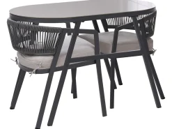 Online Beliani Set bistrot MUROS Metallo Grigio Beige Grigio