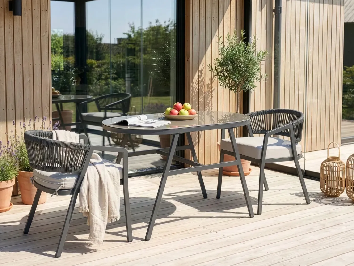 Online Beliani Set bistrot MUROS Metallo Grigio Beige Grigio