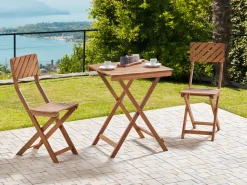 Sale Beliani Set bistrot Pieghevole ARDORE Legno d'eucalipto Marrone