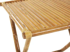Outlet Beliani Set bistrot Pieghevole ATRANI/MOLISE Bambù Marrone chiaro Bianco Marrone