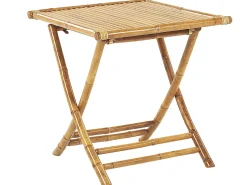 Outlet Beliani Set bistrot Pieghevole ATRANI/MOLISE Bambù Marrone chiaro Bianco Marrone