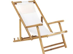 Outlet Beliani Set bistrot Pieghevole ATRANI/MOLISE Bambù Marrone chiaro Bianco Marrone