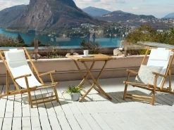 Outlet Beliani Set bistrot Pieghevole ATRANI/MOLISE Bambù Marrone chiaro Bianco Marrone