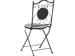 Beliani Pieghevole CAMPRENA Metallo Nero Bianco Blu Nero