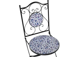 Beliani Pieghevole CAMPRENA Metallo Nero Bianco Blu Nero