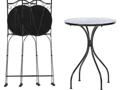 Beliani Pieghevole CAMPRENA Metallo Nero Bianco Blu Nero
