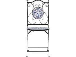 Beliani Pieghevole CAMPRENA Metallo Nero Bianco Blu Nero