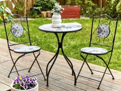 New Beliani Pieghevole CIVITA Metallo Nero Blu Marrone Nero