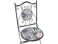 New Beliani Pieghevole CIVITA Metallo Nero Blu Marrone Nero