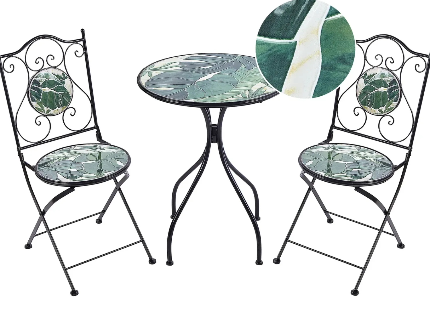 Outlet Beliani Pieghevole COZZANA Metallo Nero Verde Nero
