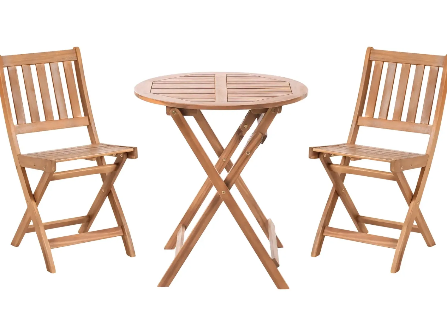 Discount Beliani Set bistrot Pieghevole FEBBIO Legno di acacia certificato Marrone