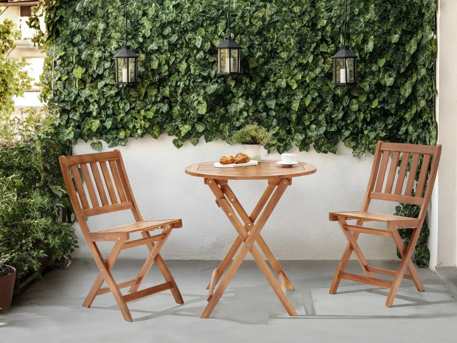 Discount Beliani Set bistrot Pieghevole FEBBIO Legno di acacia certificato Marrone