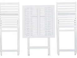 Outlet Beliani Set bistrot Pieghevole FIJI Legno d'acacia Bianco