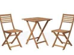 Sale Beliani Set bistrot Pieghevole FIJI Legno d'acacia chiaro Marrone