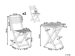 Sale Beliani Set bistrot Pieghevole FIJI Legno d'acacia chiaro Marrone