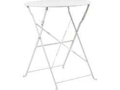 Clearance Beliani Set bistrot Pieghevole FIORI Metallo Bianco