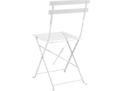 Clearance Beliani Set bistrot Pieghevole FIORI Metallo Bianco