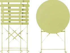 Beliani Set bistrot Pieghevole FIORI Metallo lime Verde