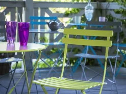 Beliani Set bistrot Pieghevole FIORI Metallo lime Verde