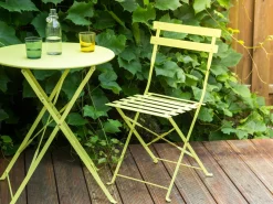 Beliani Set bistrot Pieghevole FIORI Metallo lime Verde