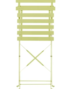 Beliani Set bistrot Pieghevole FIORI Metallo lime Verde