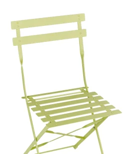 Beliani Set bistrot Pieghevole FIORI Metallo lime Verde