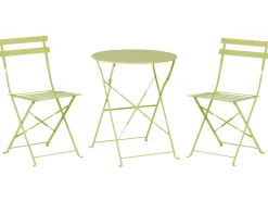 Beliani Set bistrot Pieghevole FIORI Metallo lime Verde