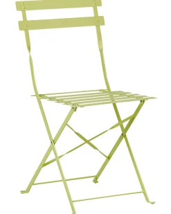 Beliani Set bistrot Pieghevole FIORI Metallo lime Verde
