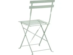 Clearance Beliani Set bistrot Pieghevole FIORI Metallo Grigio