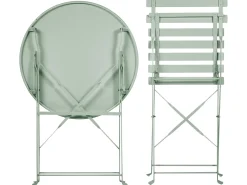 Clearance Beliani Set bistrot Pieghevole FIORI Metallo Grigio