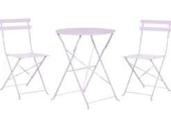 Best Beliani Set bistrot Pieghevole FIORI Metallo Viola