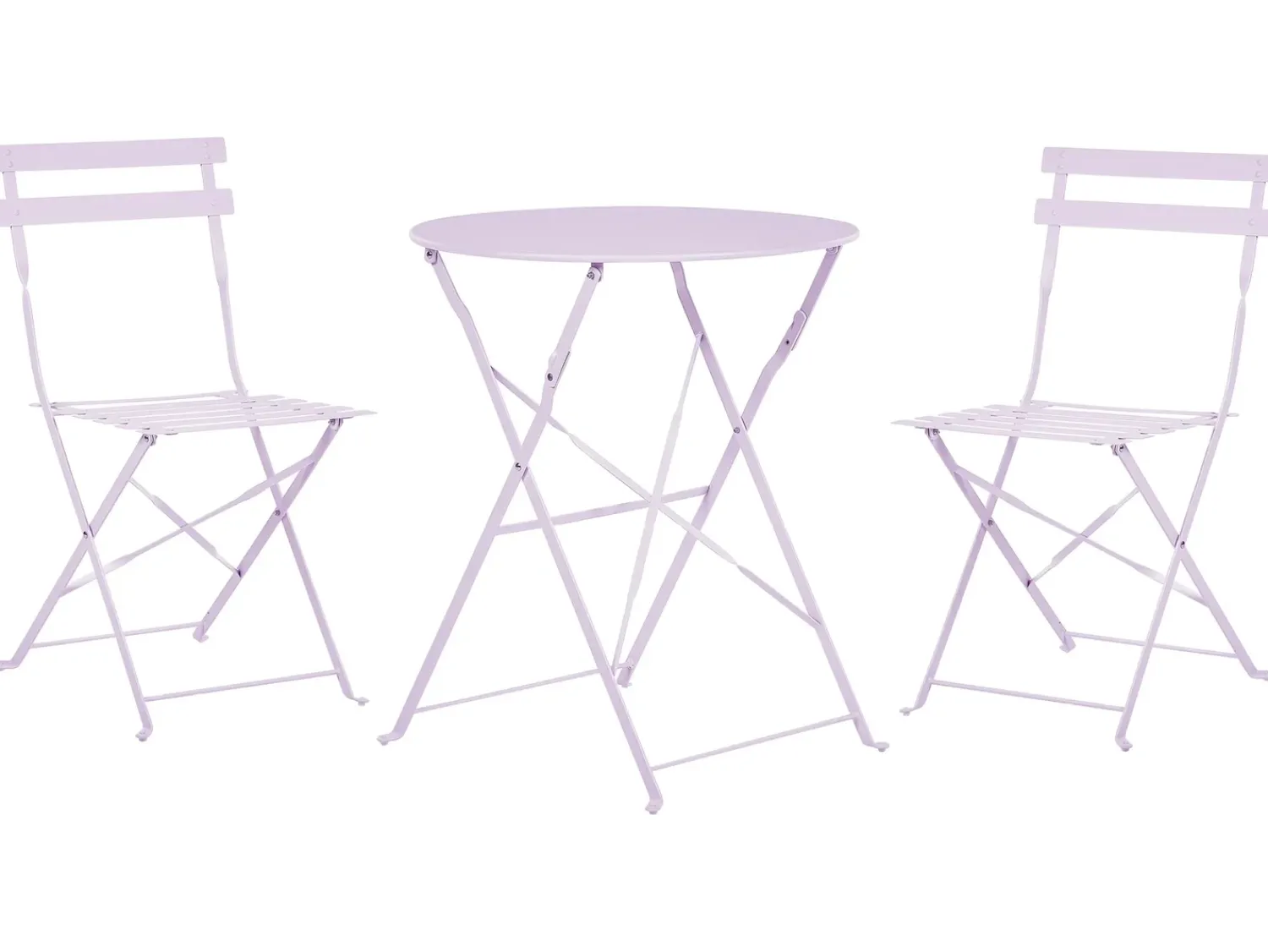Best Beliani Set bistrot Pieghevole FIORI Metallo Viola