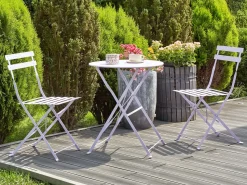 Best Beliani Set bistrot Pieghevole FIORI Metallo Viola